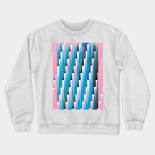 Poolside Sunset Glitch Contemporary Artwork Crewneck Sweatshirt